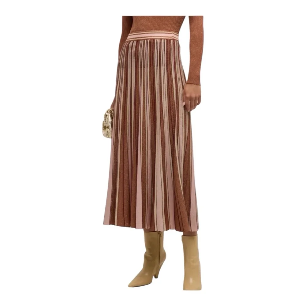 Zimmermann Luminosity Striped Lurex Midi Skirt Size 6-8 (2) - Picture 1 of 10